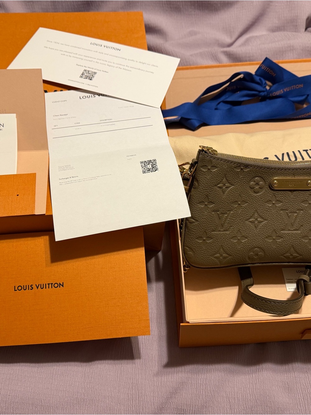 Louis Vuitton Olive Green Empreinte Multi-Pochette with Gold Hardware - Picture 7 of 11